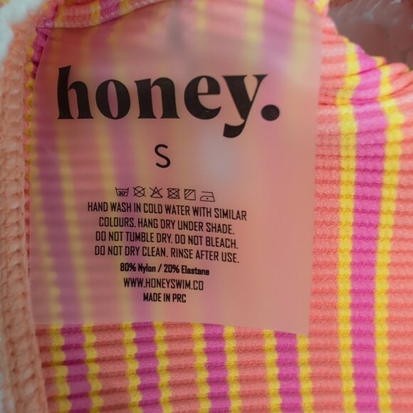 Honey Ribbed Laced Seamless Stripped Bralette Top Bra Size Small Milo - Picture 9 of 12